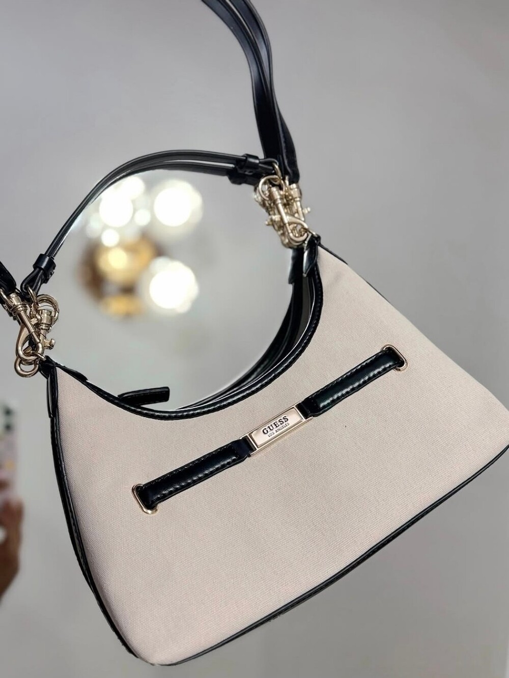 GUESS Cream Shoulder Handbag